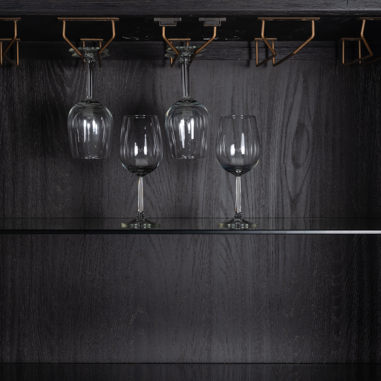 Storage cabinet Bloomville brass shagreen