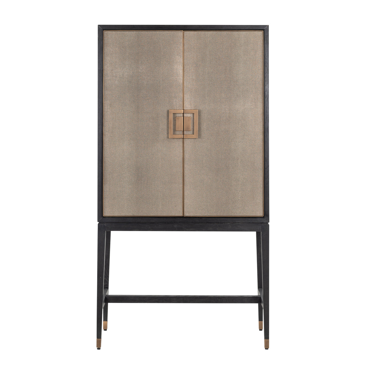 Storage cabinet Bloomville brass shagreen