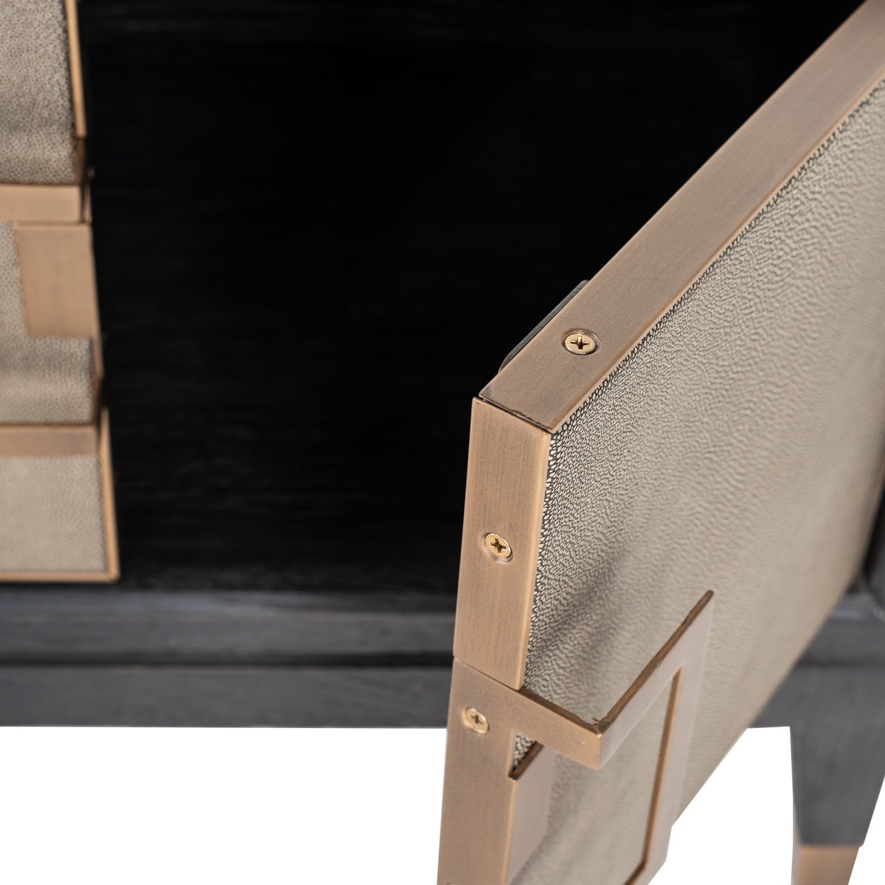 TV cabinet Bloomville brass shagreen