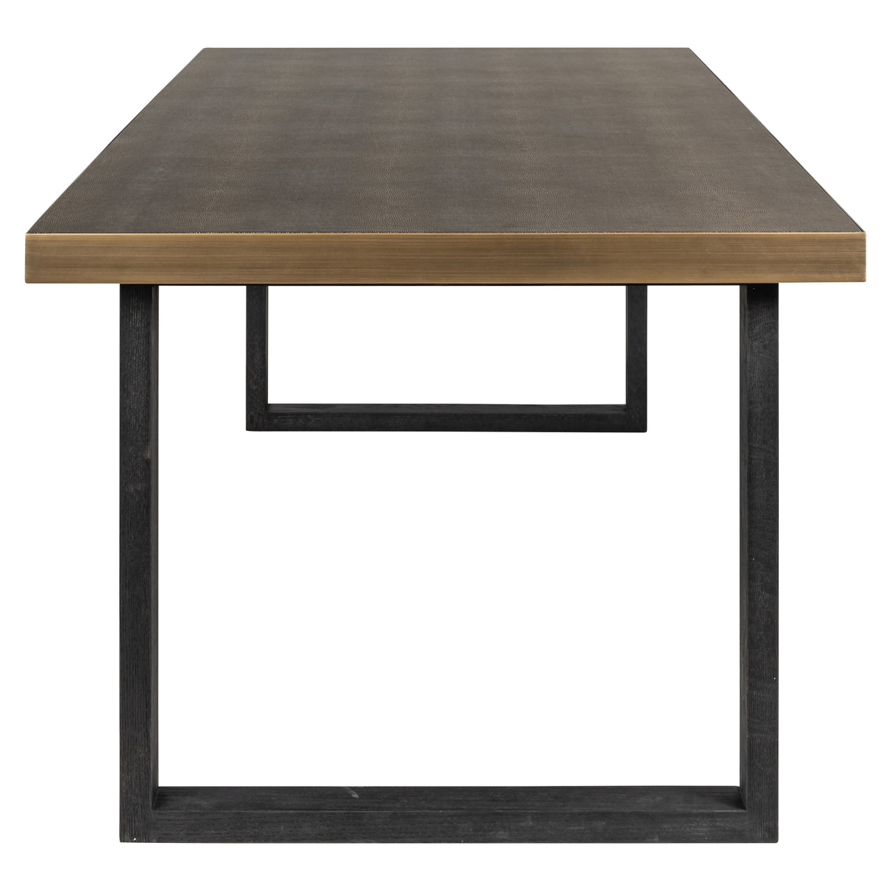 Dining table Bloomville brass shagreen incl. glass top 230