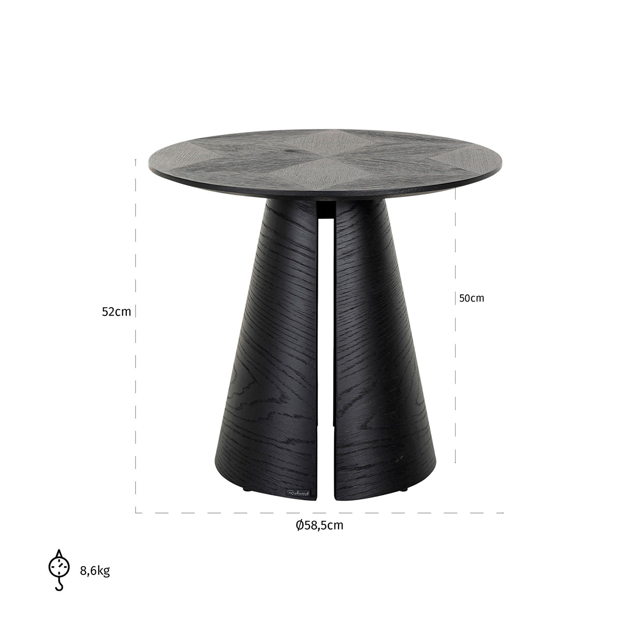 Beistelltisch Blax 58Ø (Schwarz)
