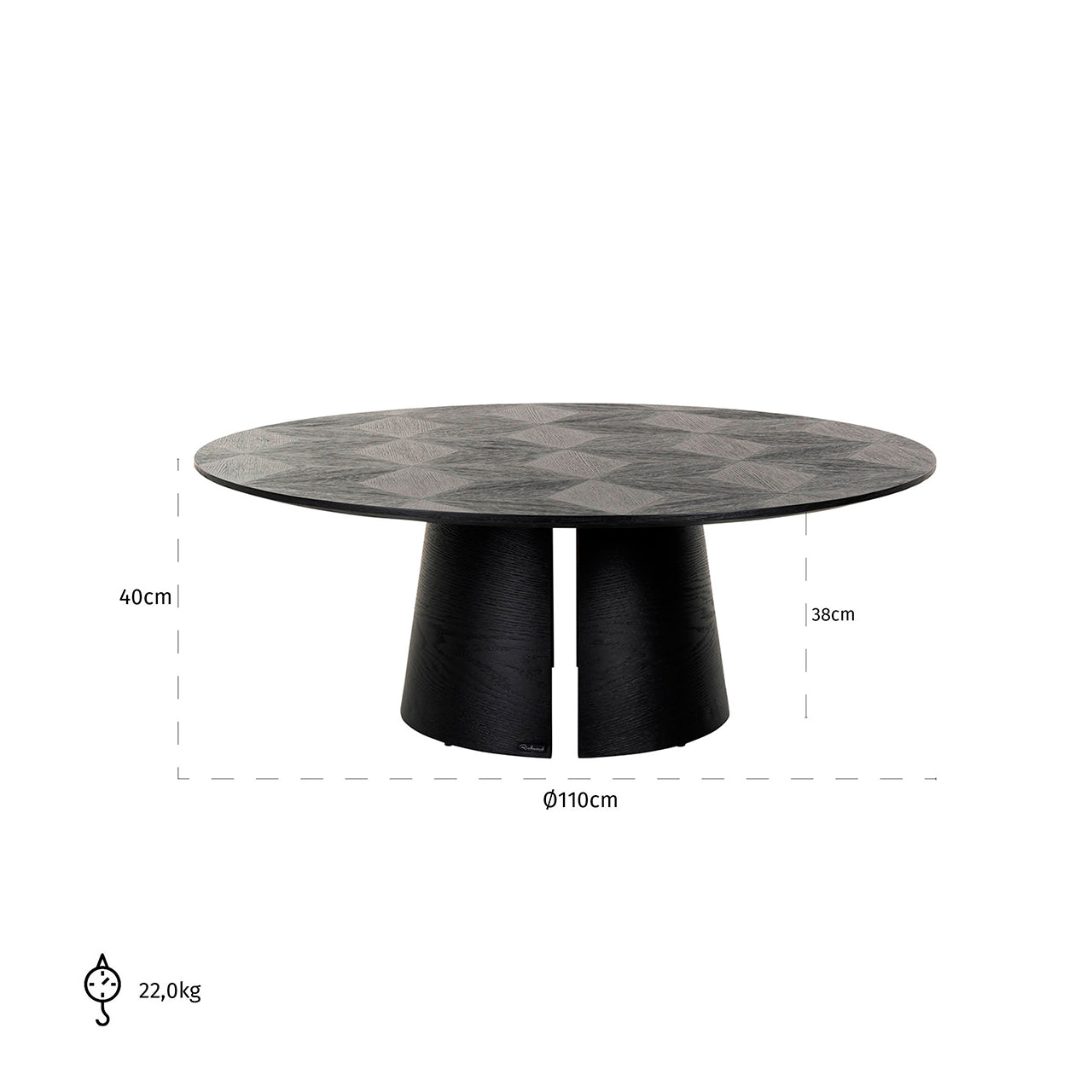 Salontafel Blax 110Ø (Zwart)