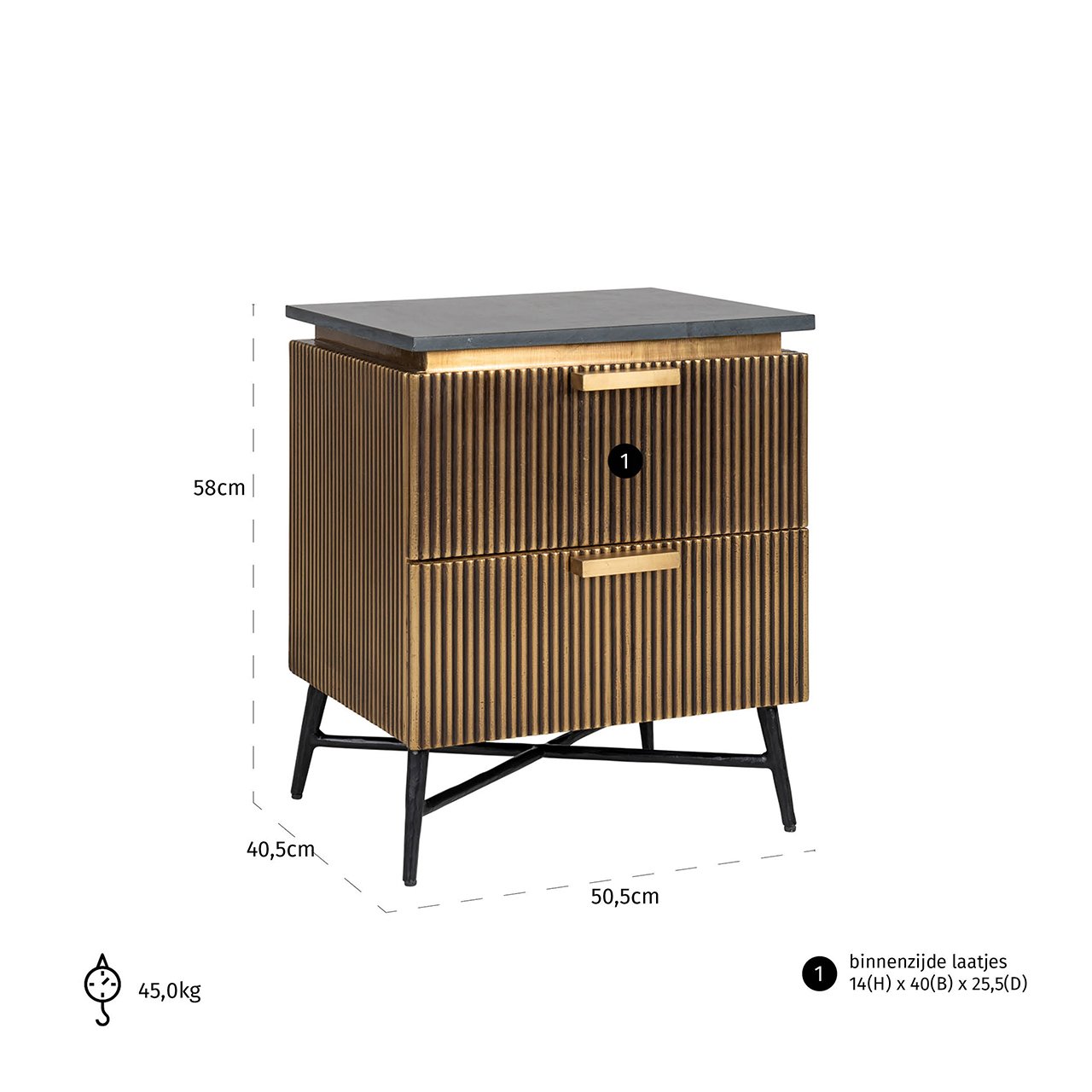 Nightstand Ironville gold