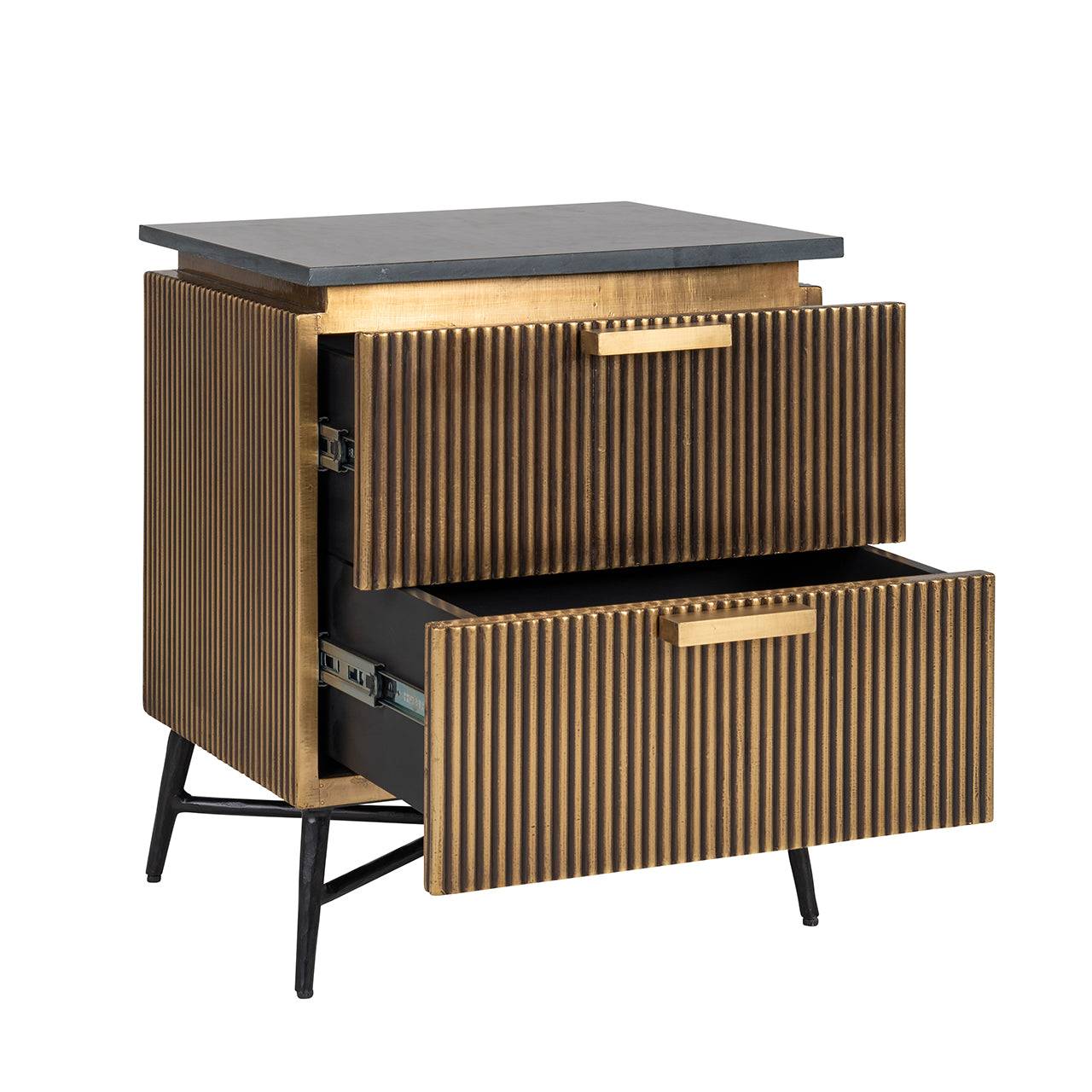 Nightstand Ironville 2-drawers (Gold)