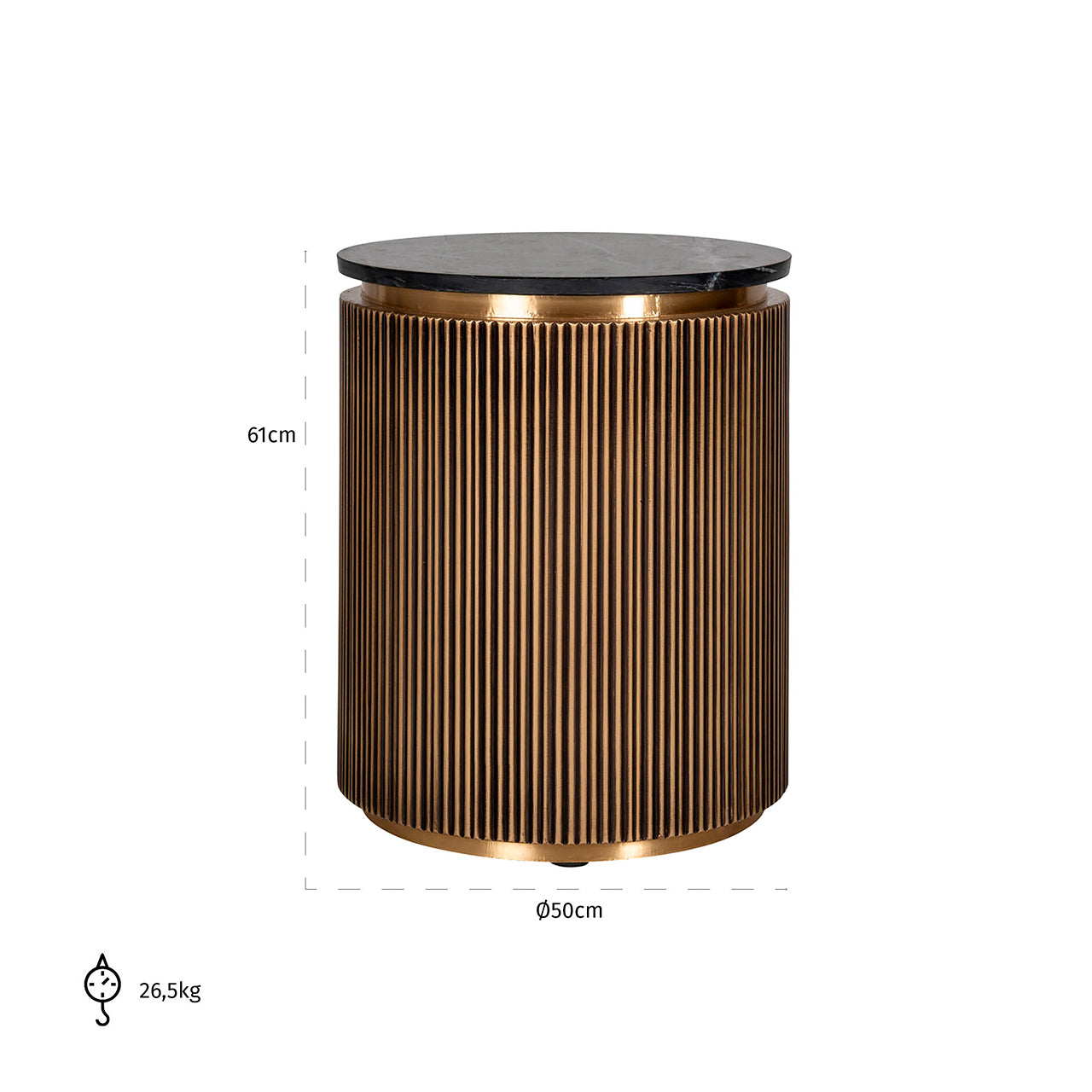 End table Ironville gold 50Ø