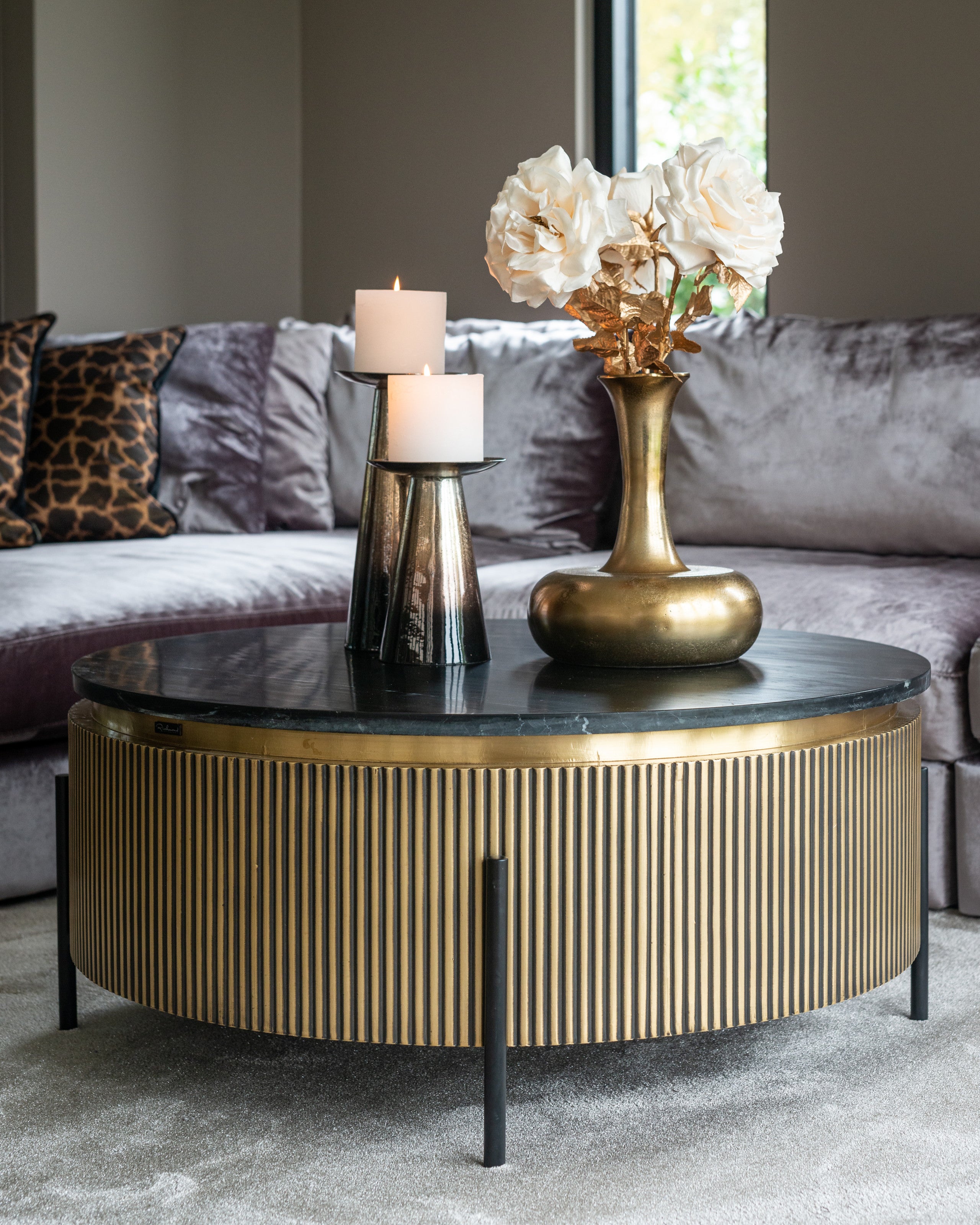Couchtisch Ironville 90Ø (Gold)