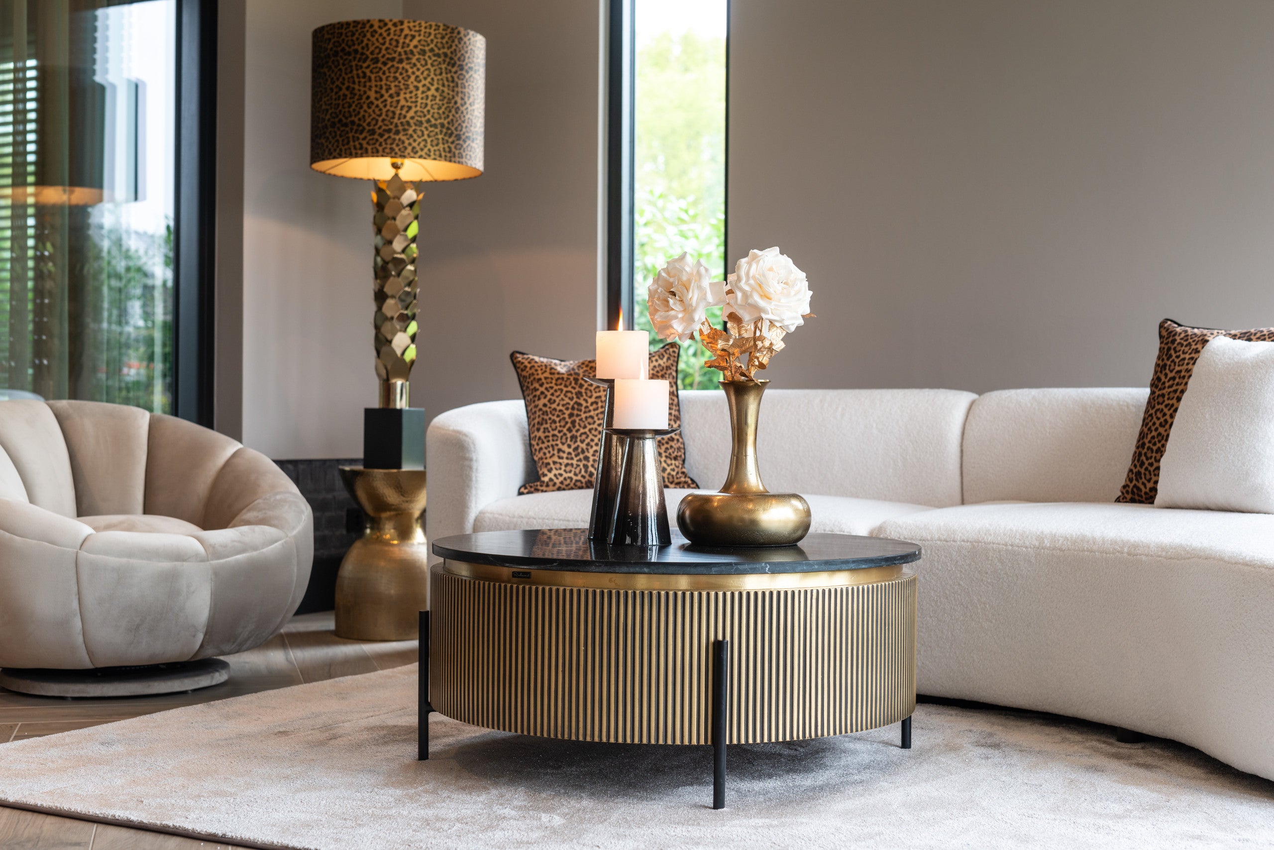 Couchtisch Ironville 90Ø (Gold)