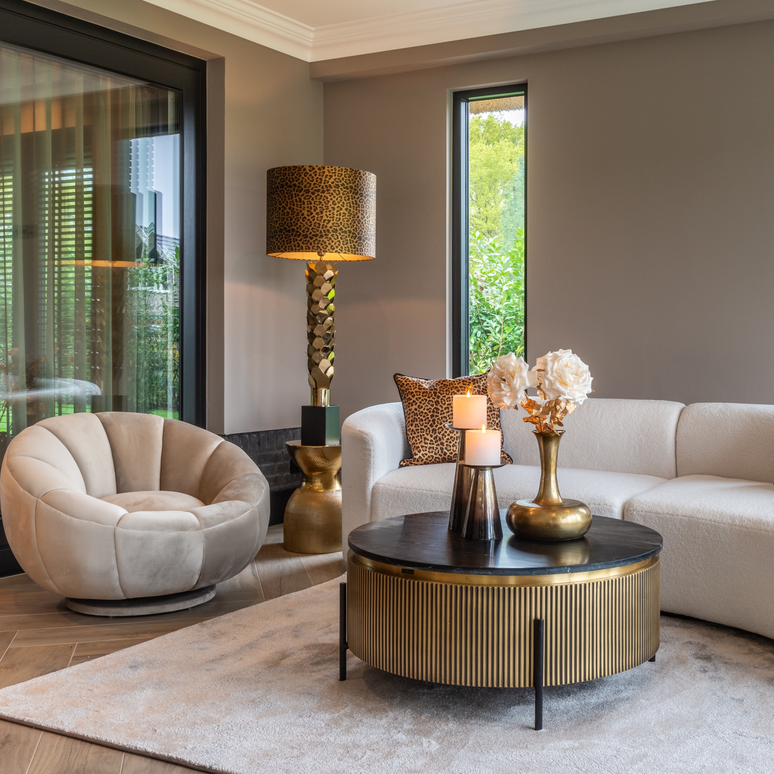 Couchtisch Ironville 90Ø (Gold)