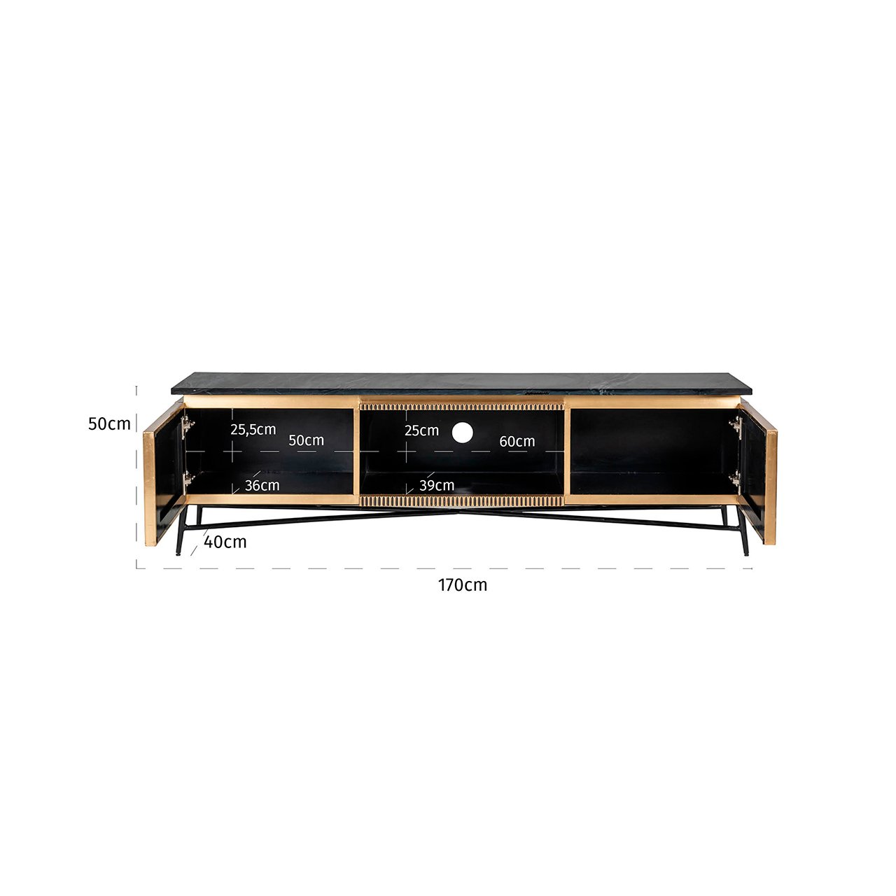 TV cabinet Ironville gold