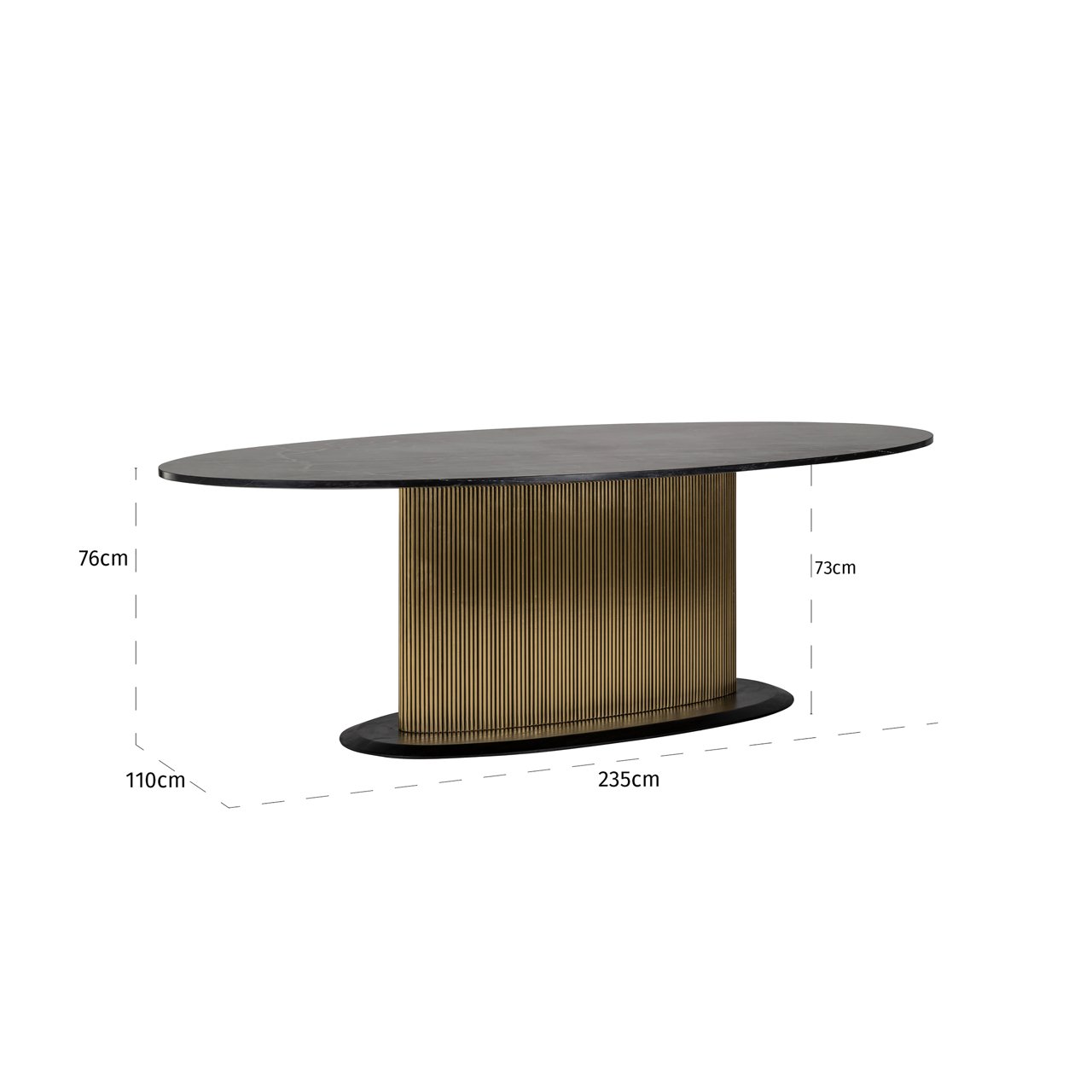 Dining table Ironville gold oval 235