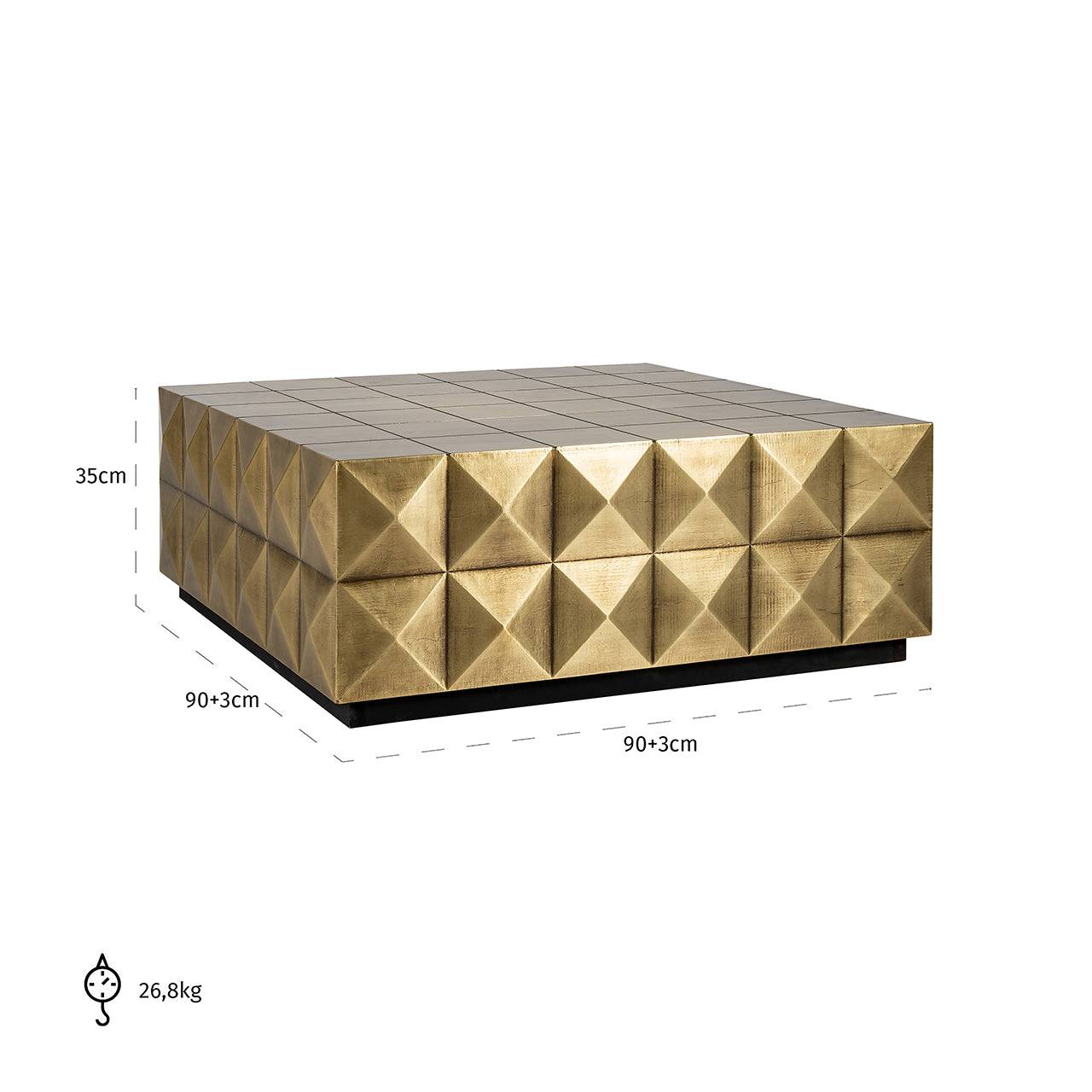 Coffee table Collada incl. glass (Brushed Gold)