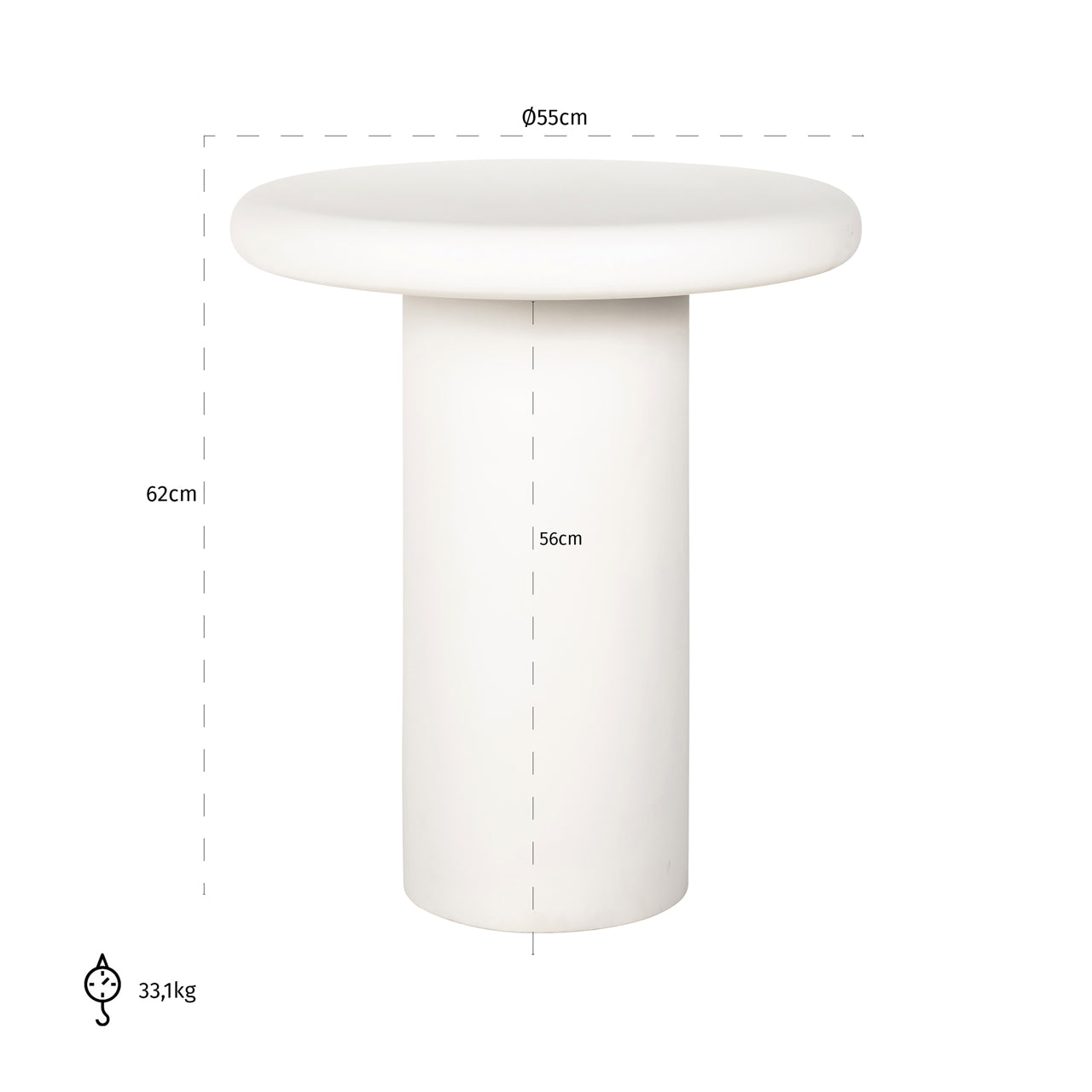 End table Bloomstone white