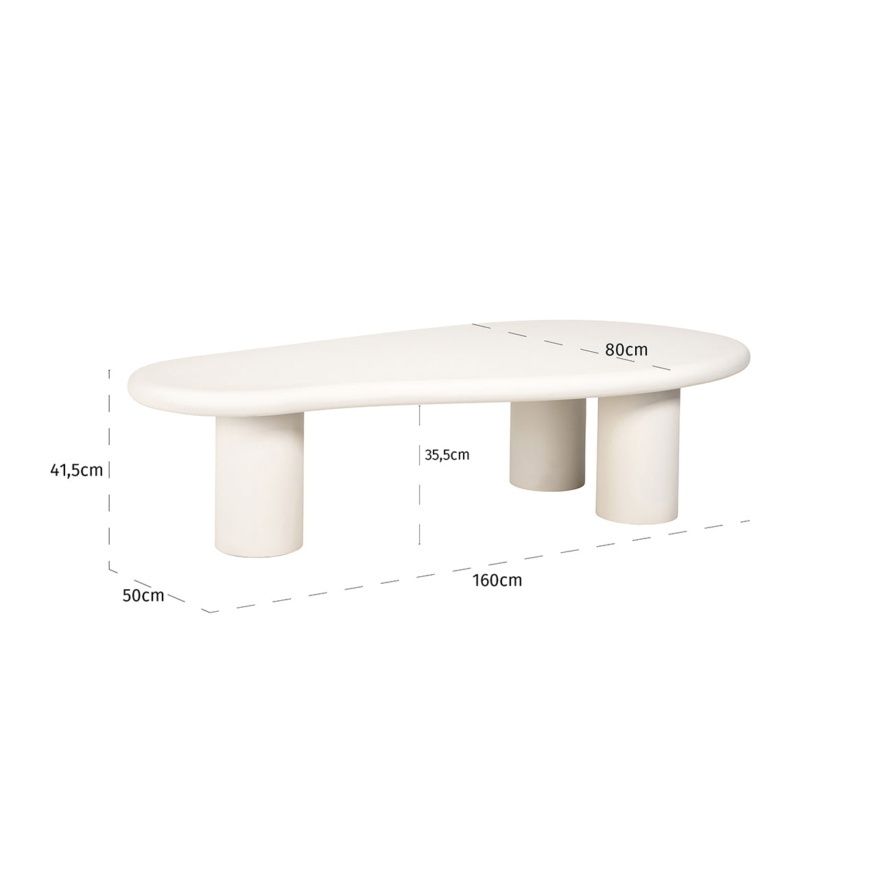 Salontafel Bloomstone 160x80 (Wit)