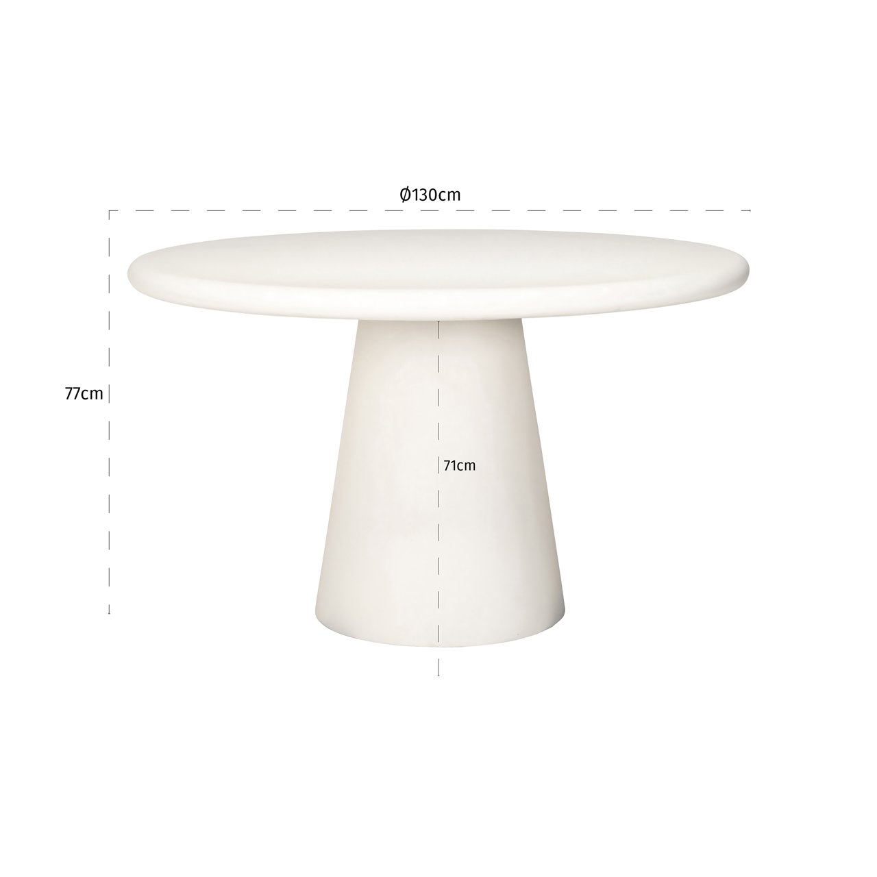 Dining table Bloomstone white 130Ø
