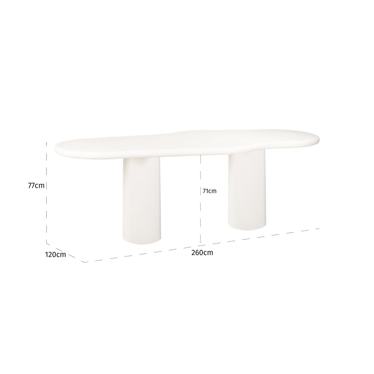 Dining table Bloomstone white 260