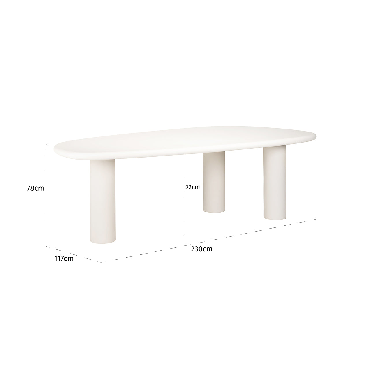 Eettafel Bloomstone 235 (Wit)