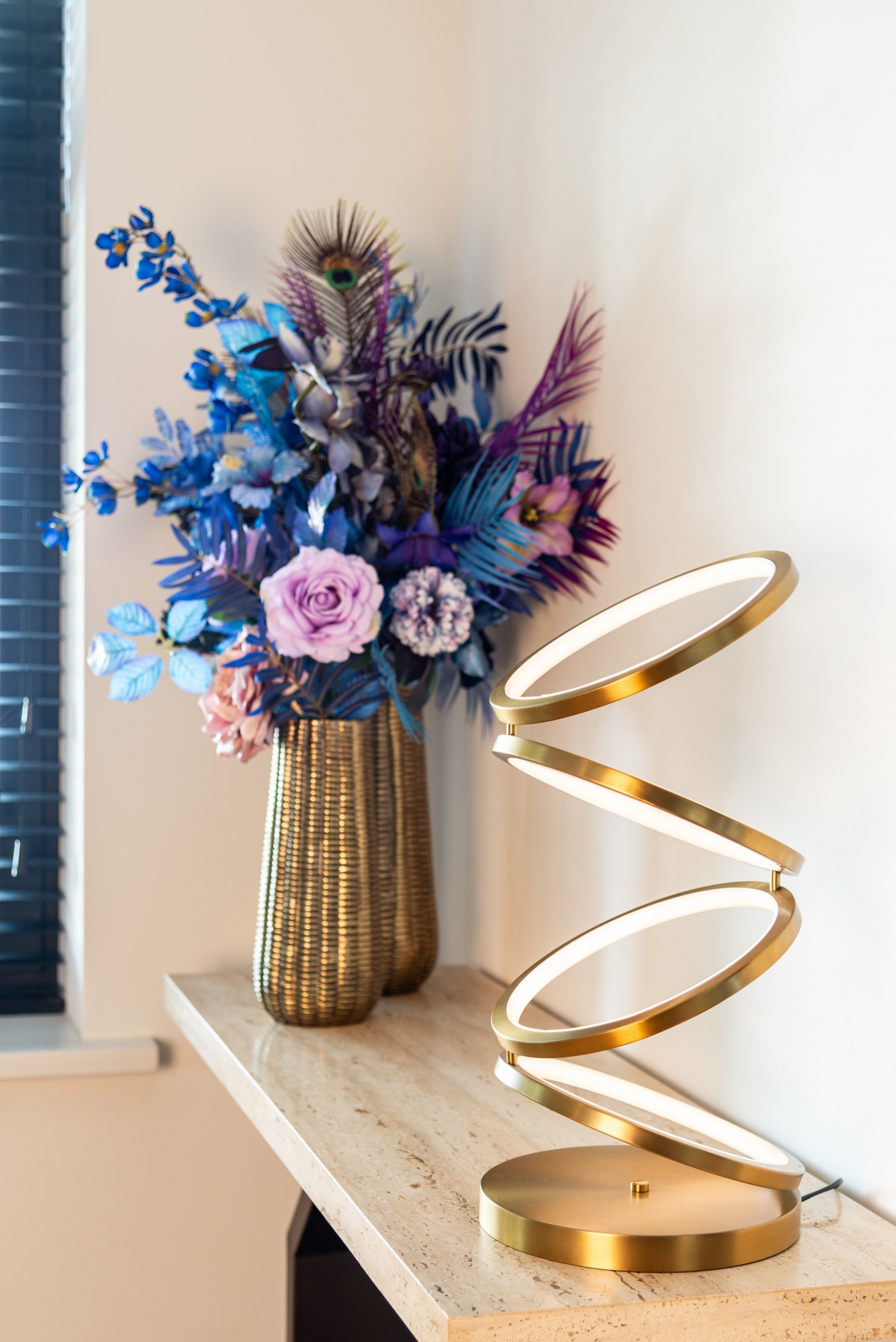 Vase Loran brushed gold large