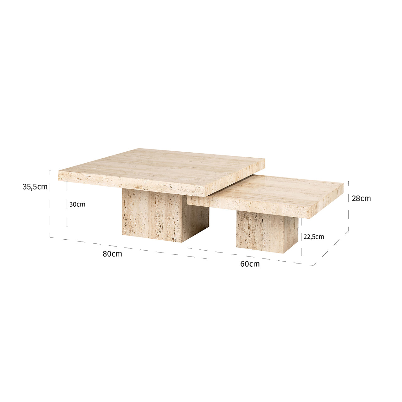 Salontafel La Cantera set van 2 (Beige)
