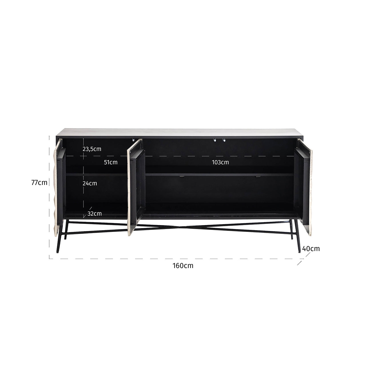 Dressoir Tetro zilver