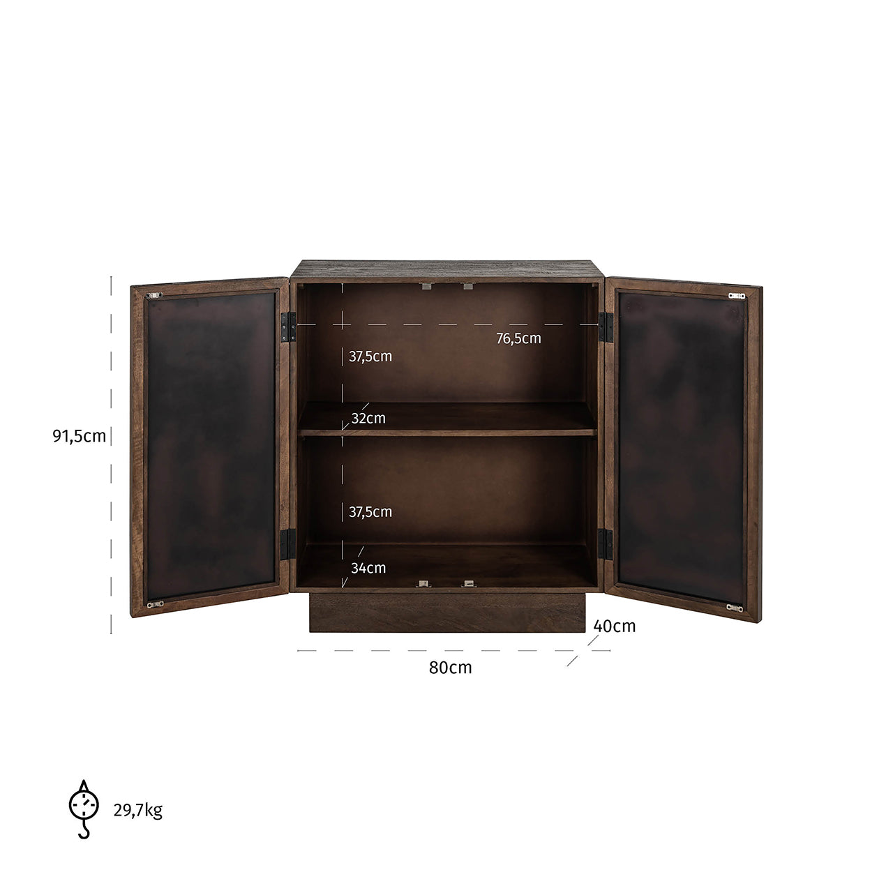 Dressoir Bryant 2-deurs (bruin)
