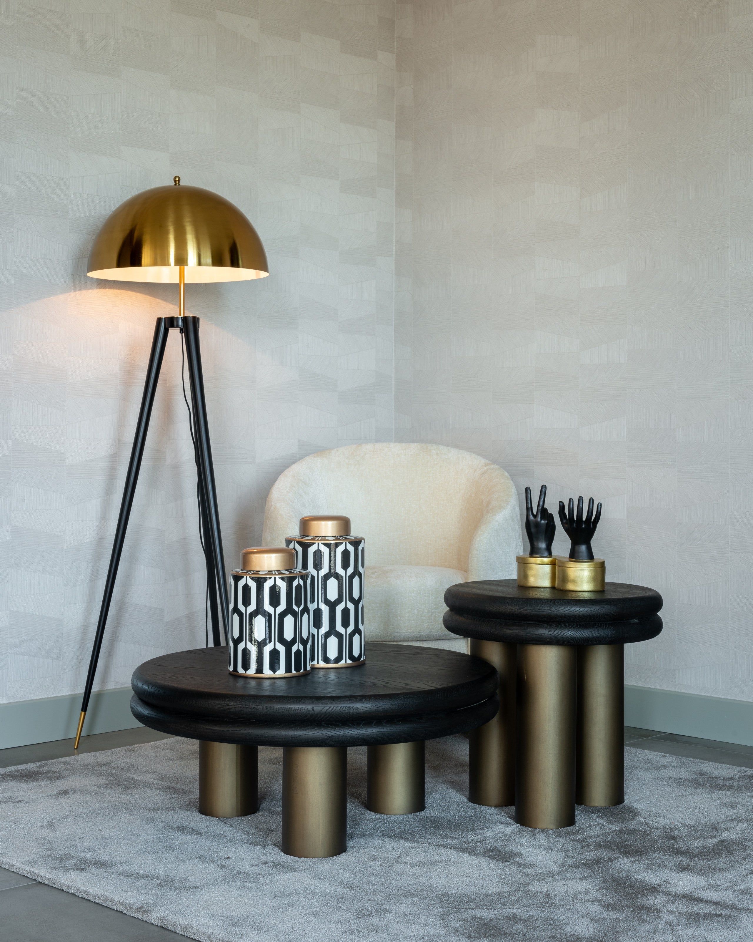 End table Macaron black rustic