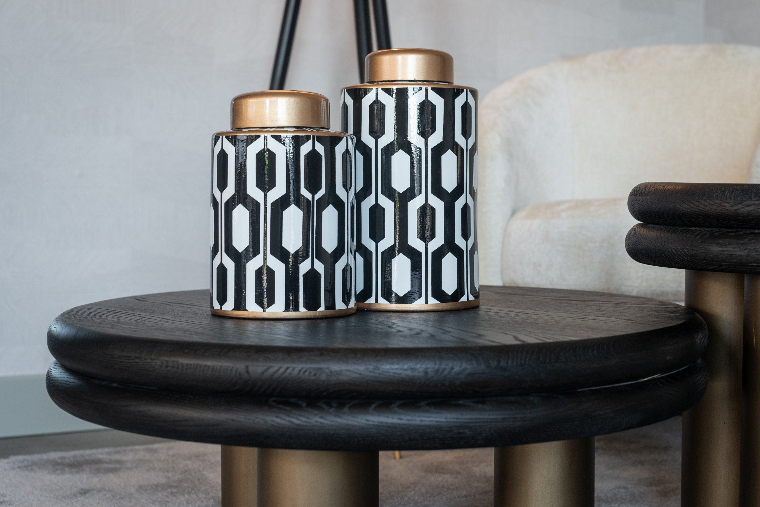 Coffee table Macaron black rustic