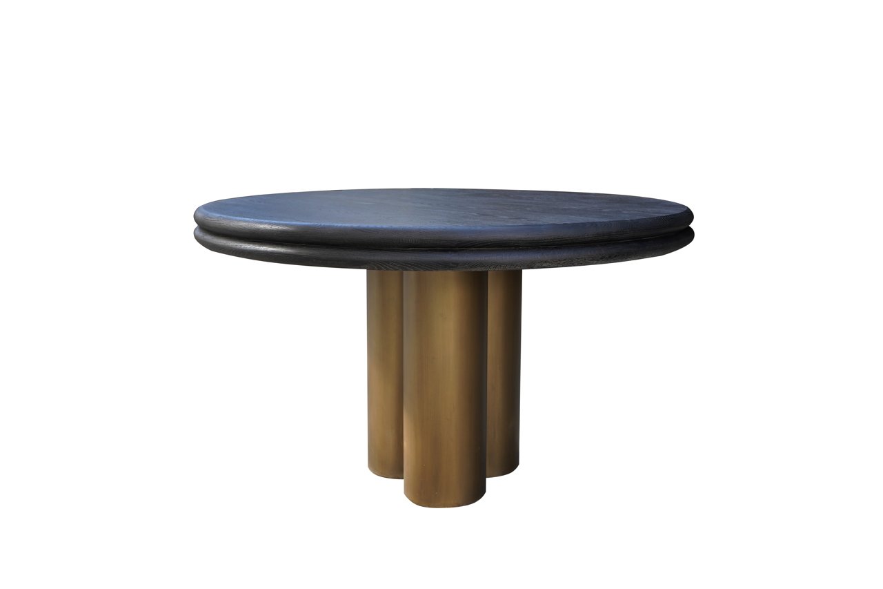 Dining table Macaron black rustic 130Ø