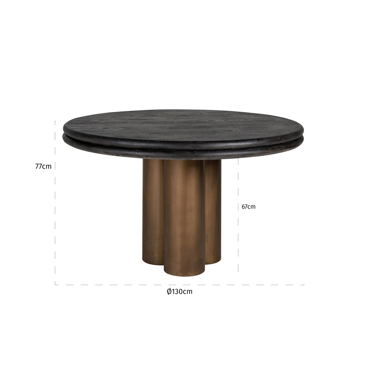 Dining table Macaron black rustic 130Ø