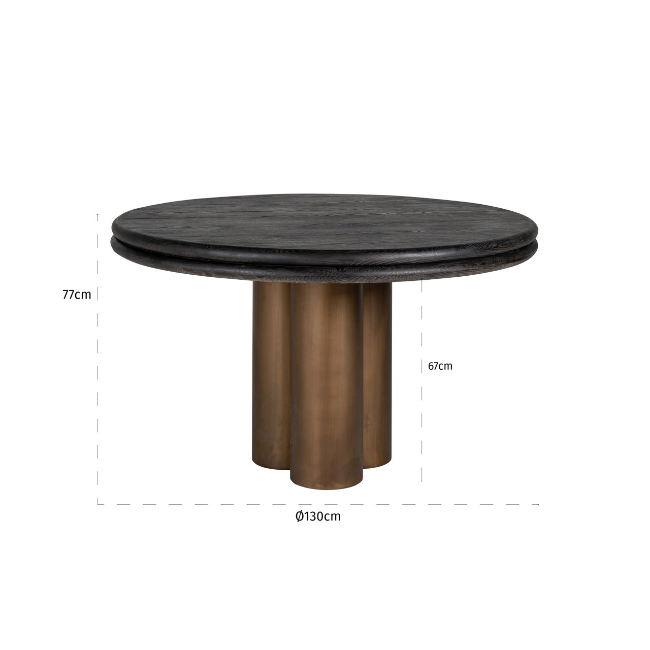 Dining table Macaron black rustic 130Ø