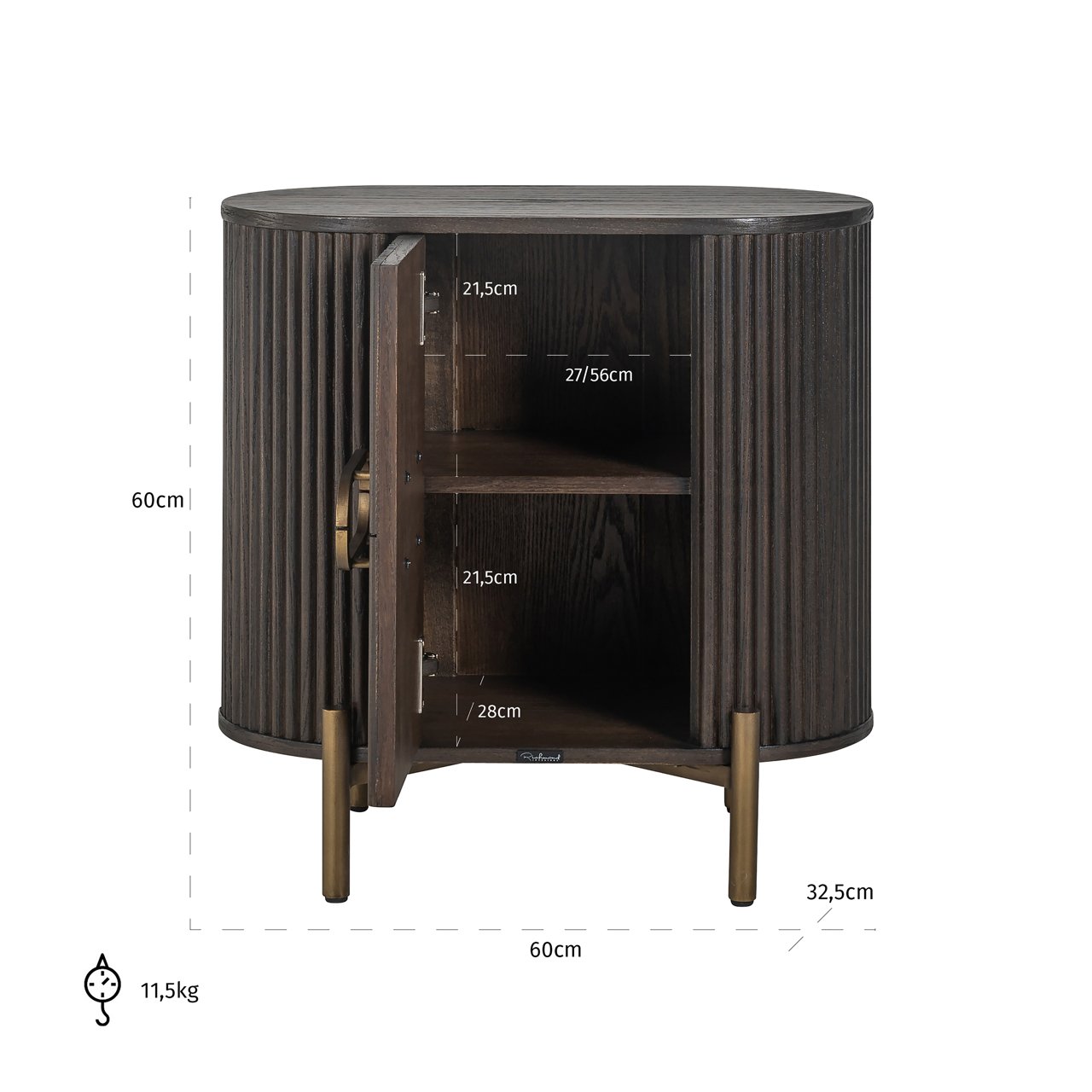 Nightstand Luxor brown