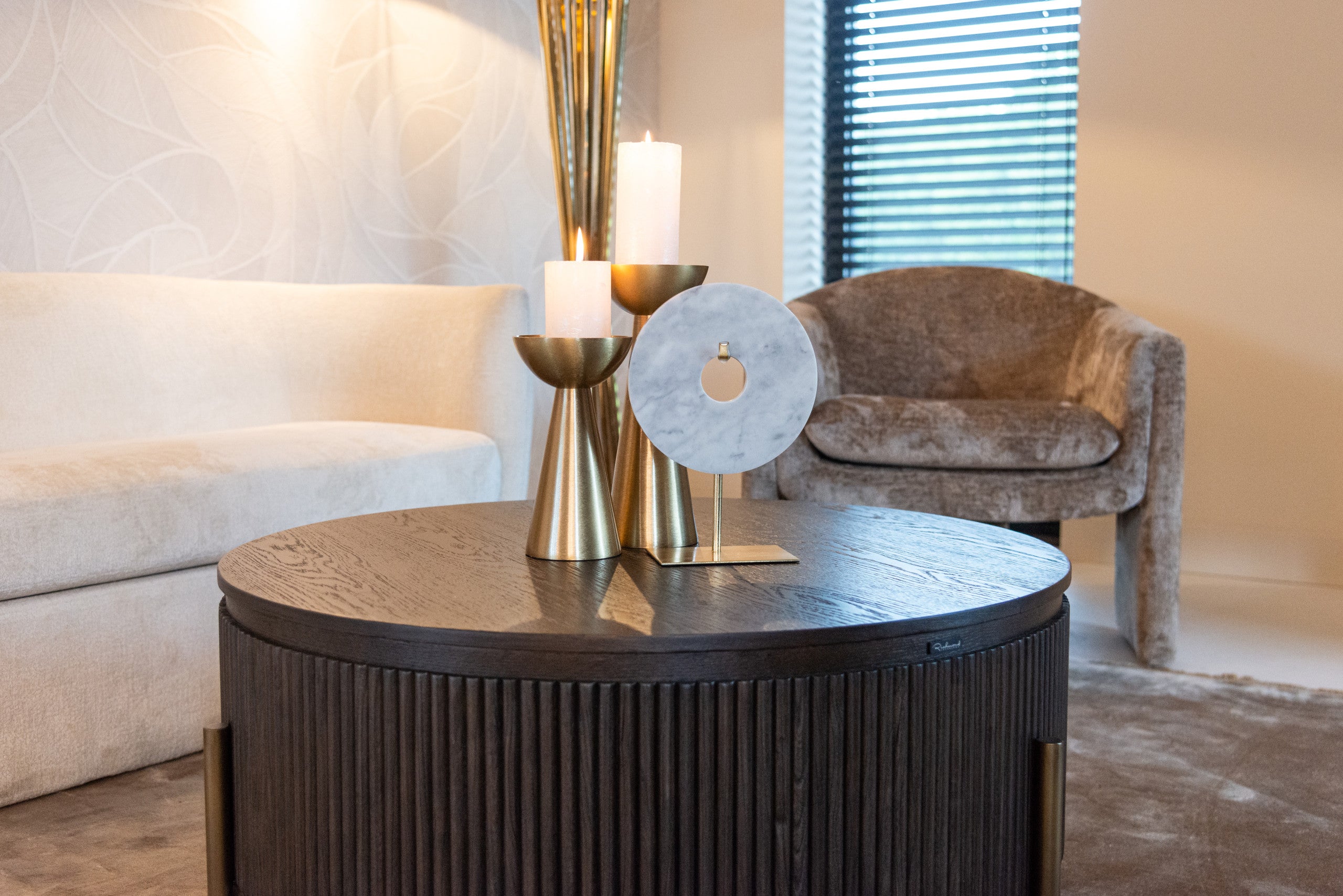 Coffee table Luxor brown 95Ø