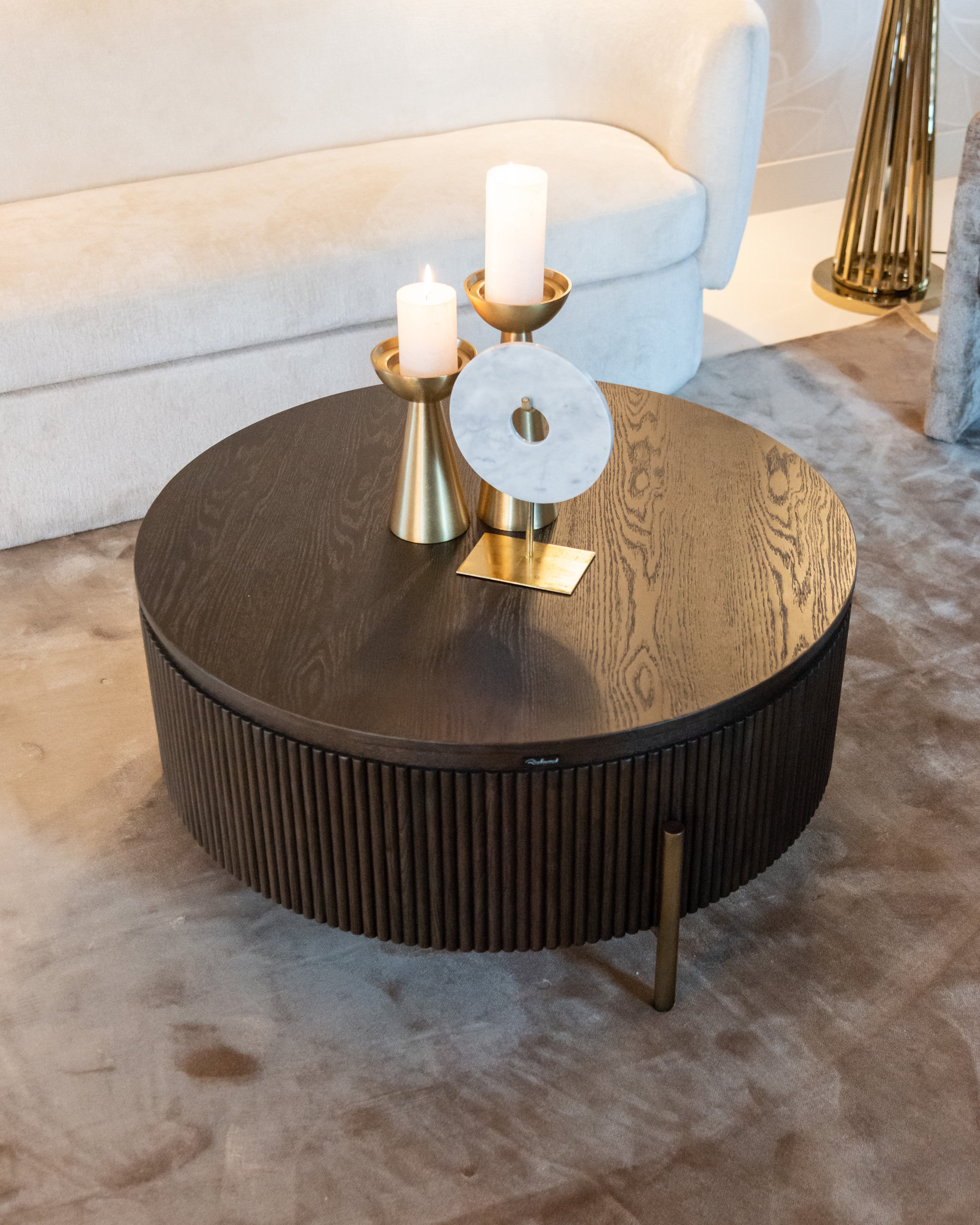 Coffee table Luxor brown 95Ø