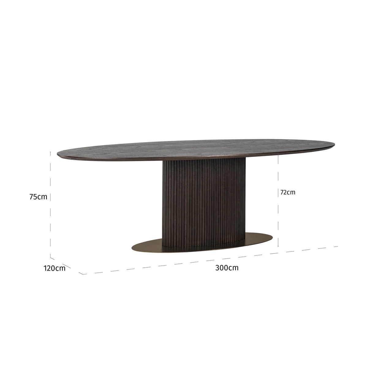 Dining table Luxor brown oval 300