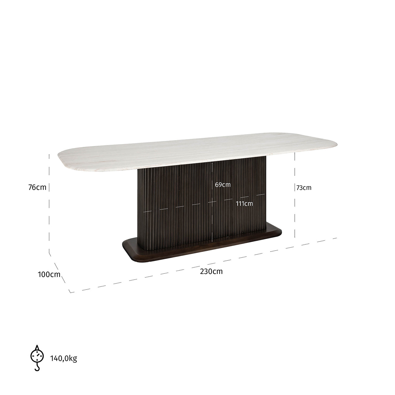 Eettafel Mayfield 230 (Bruin)