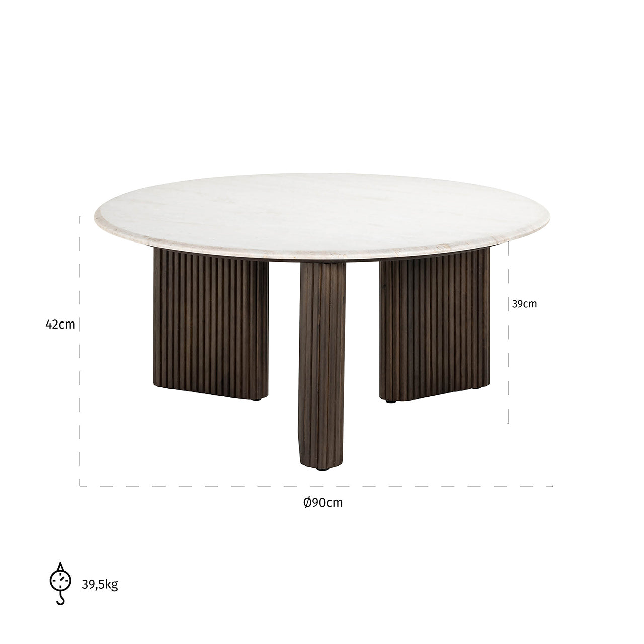 Salontafel Mayfield 90Ø (Wit)