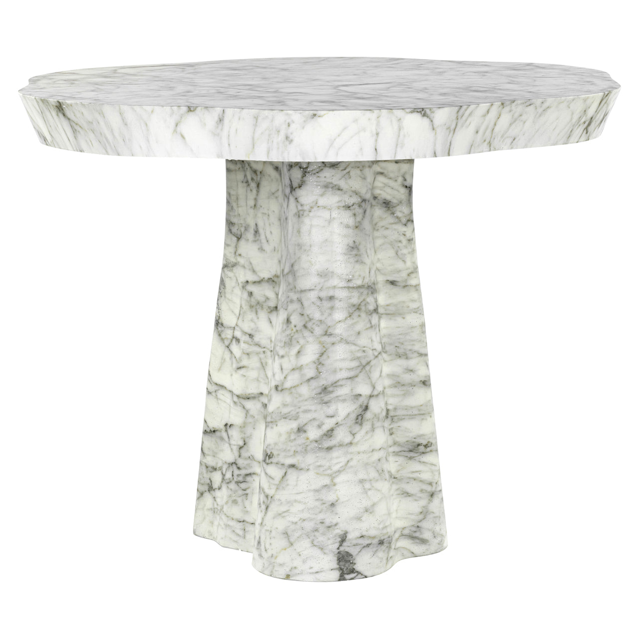Outdoor dining table Rockyard white marble look 140Ø