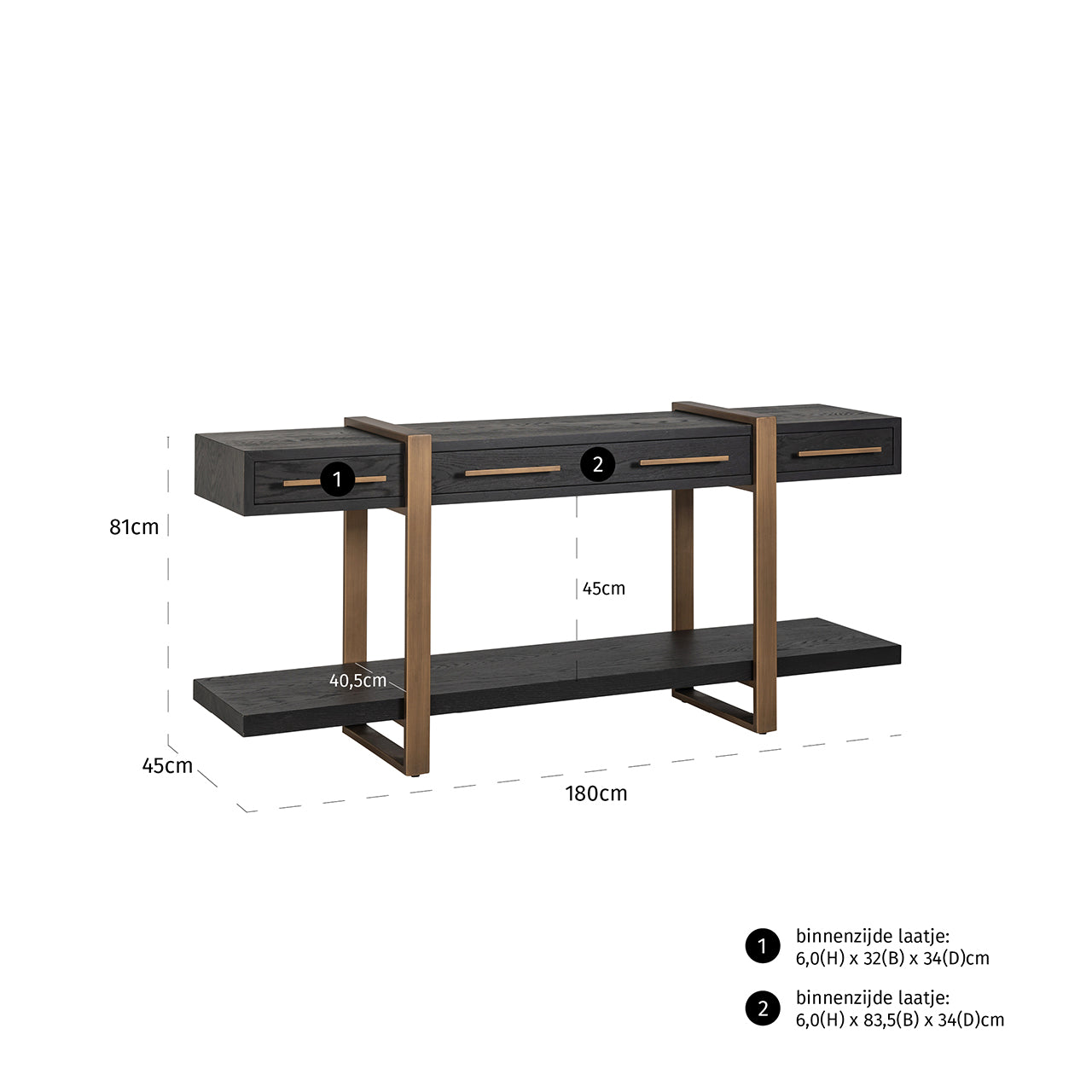 Dressoir Cambon 3-laden (Donkere koffie)