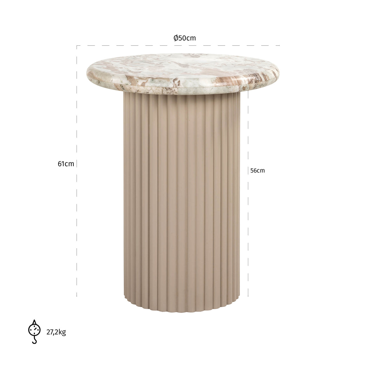 End table Coronel Blush beige
