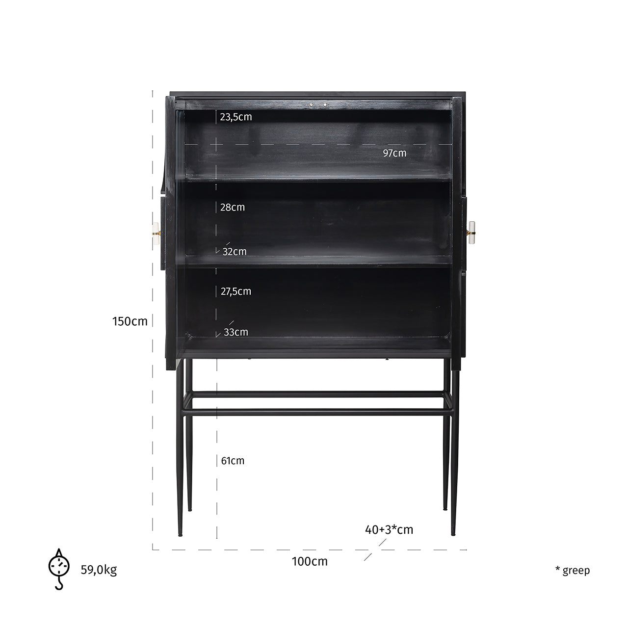 Cabinet Mendoza 2-doors