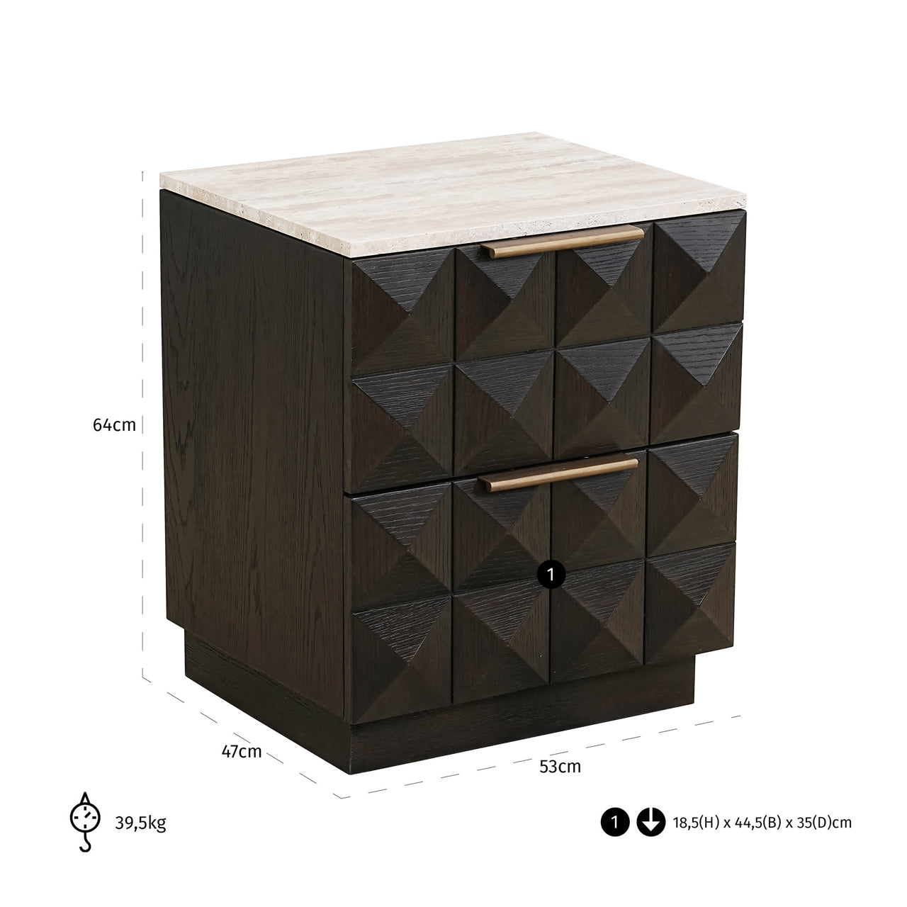 Nightstand Claremont brown