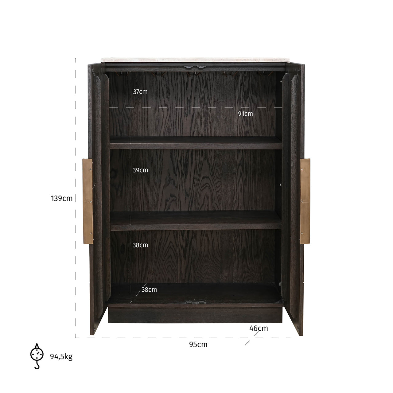 Storage cabinet Claremont brown
