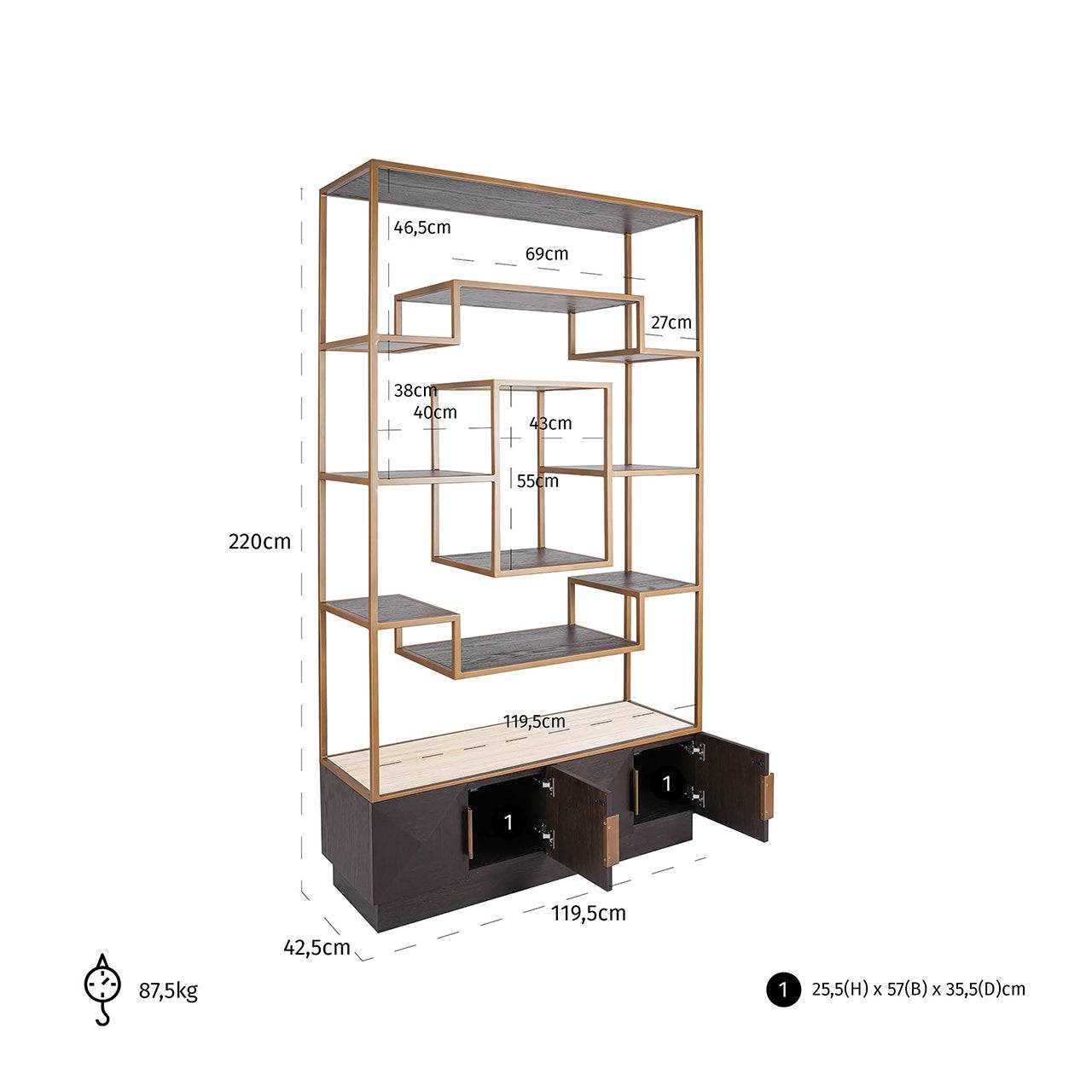 Display cabinet Claremont (Brown)