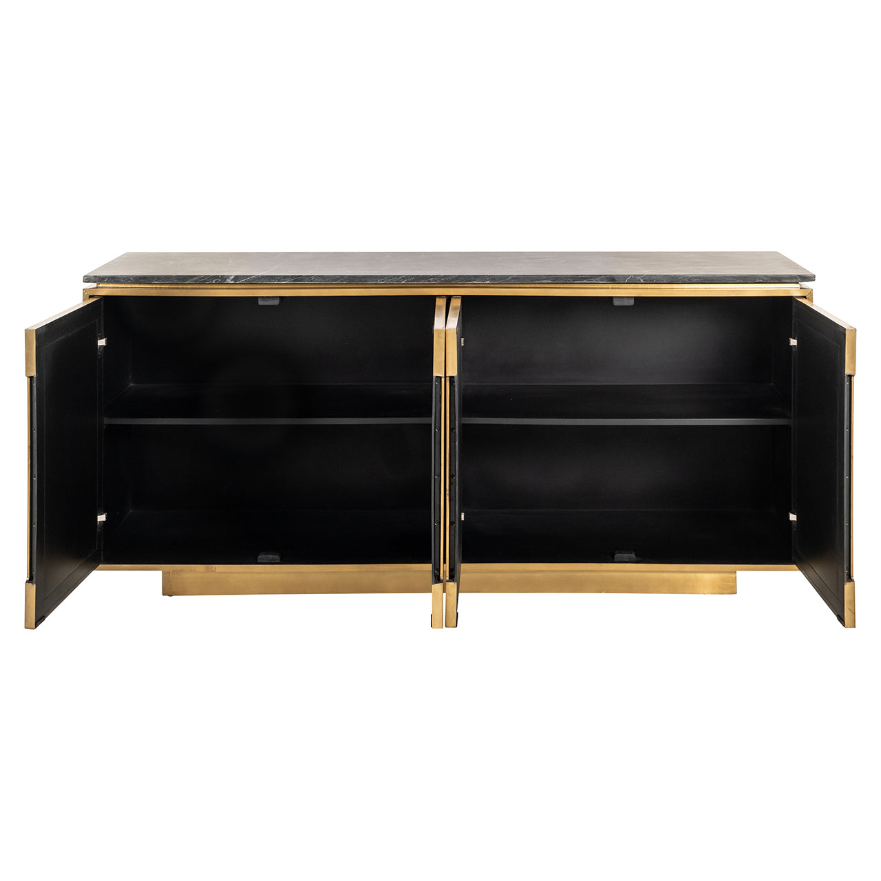Sideboard Finsbury 4-deurs (zwart/goud)