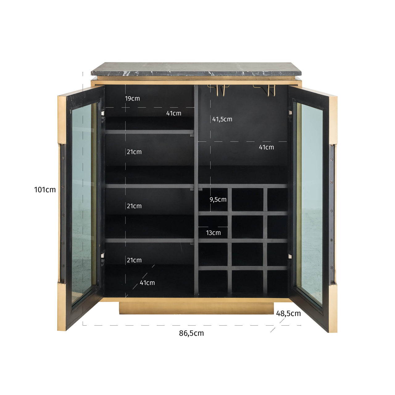 Sideboard Finsbury black/gold