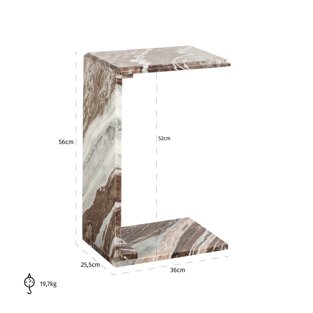 End table Tovek Blush beige