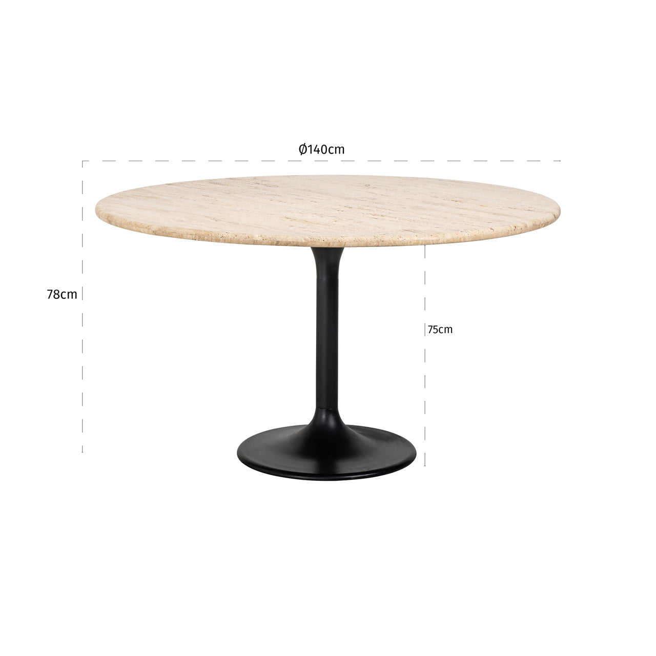 Dining table Hampton black 140Ø