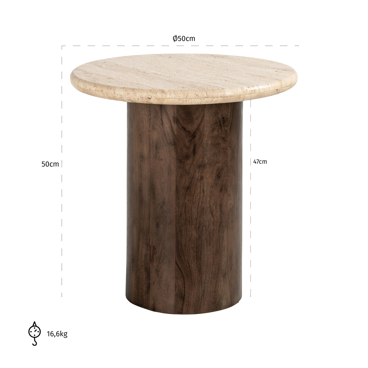 End table Douglas brown 50Ø
