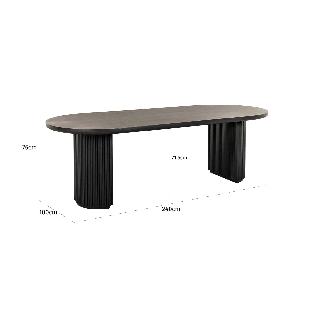 Dining table Kingston dark coffee 240
