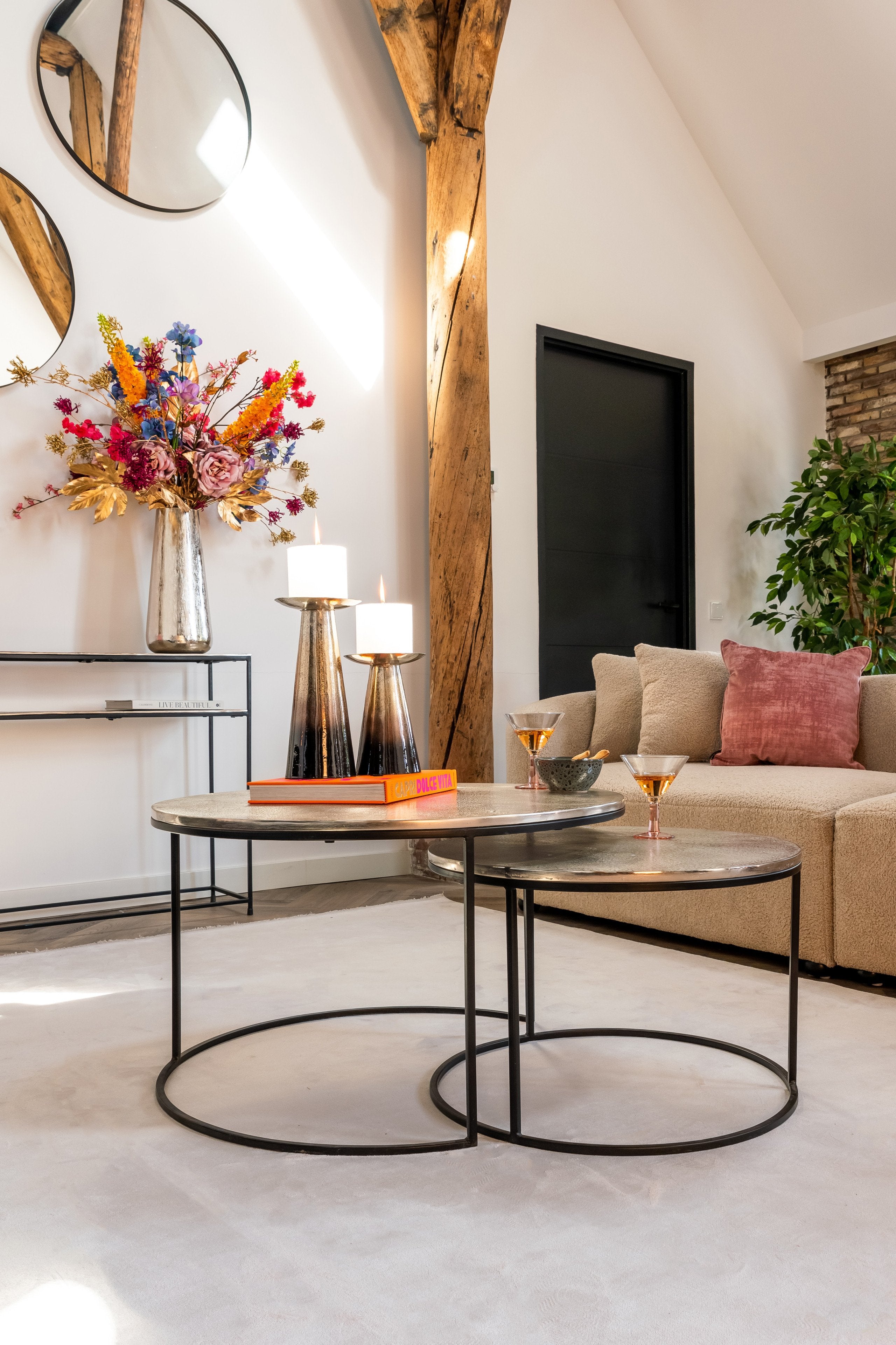 Coffee table Asher champagne gold (Set of 2)