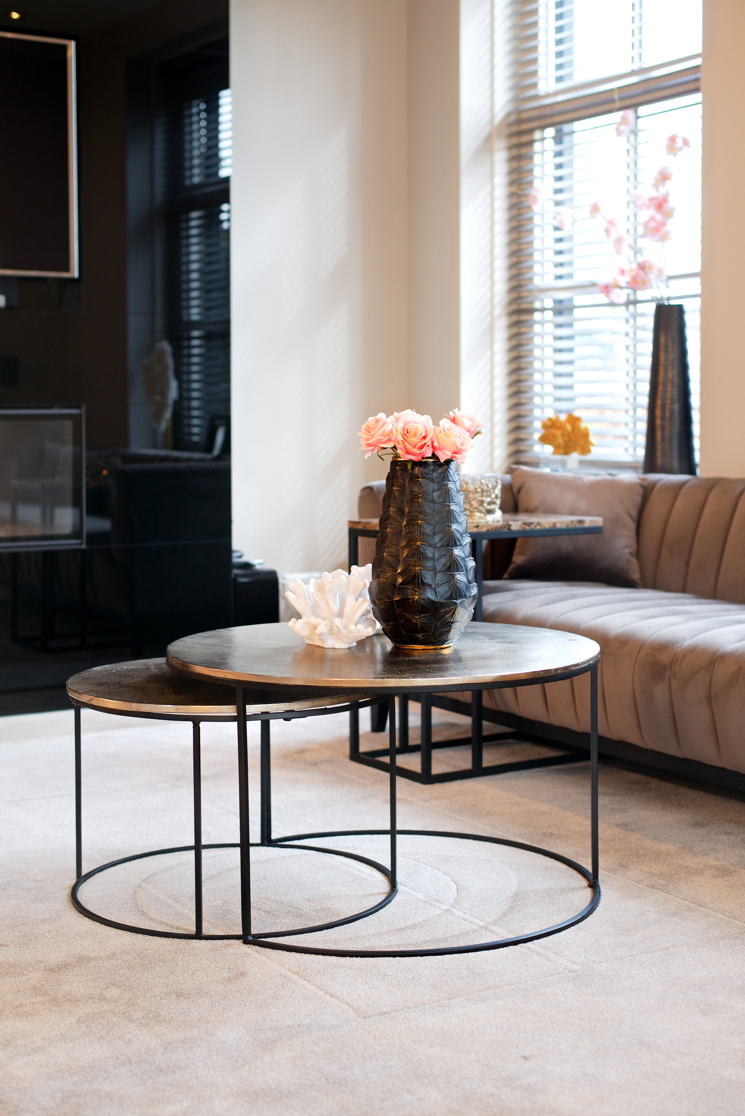 Coffee table Asher champagne gold (Set of 2)